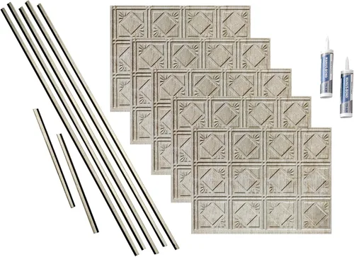 Vista 13 de FASÄDE Kit decorativo para salpicaduras de vinilo de estilo tradicional y patrón 4 de 15 pies cuadrados en bronce de las Bermudas