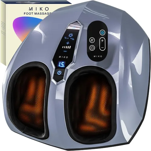 Vista 9 de MIKO máquina masajeadora de pies con amasado profundo, compresión, Shiatsu y calor para fascitis plantar, neuropatía - Se adapta hasta talla 12
