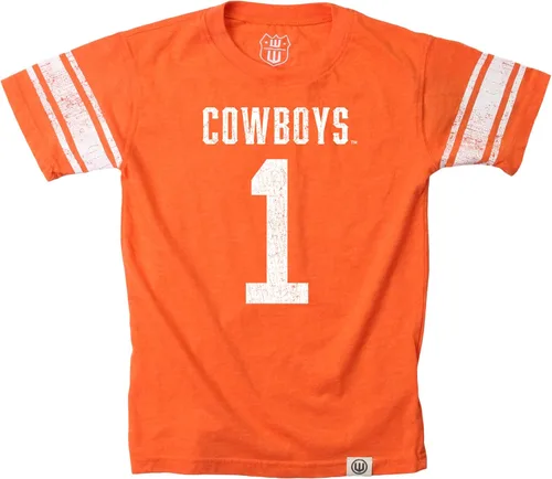 Vista 12 de Wes and Willy Camiseta de Manga Corta con Estampado de Jersey para Niños y Jóvenes Fanáticos del Deporte Universitario, Tallas 8-20 Vintage