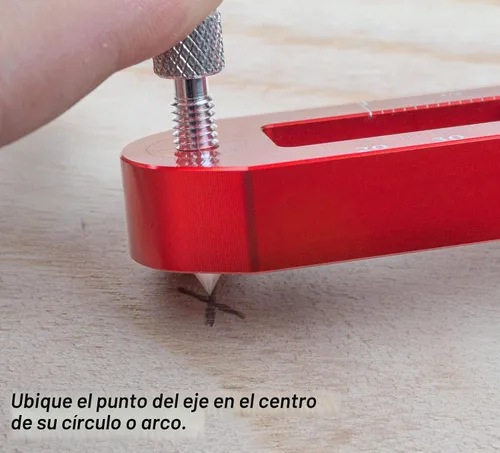 Vista 4 de Escribador de brújula de carpintería, herramienta portátil de brújula de carpintería de aleación de aluminio, regla de dibujo de arco métrico