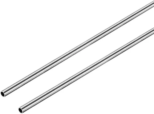 Vista 4 de uxcell Tubo redondo de acero inoxidable 304 0.118 in OD 0.008 in espesor de pared 9.843 in de longitud Tubo recto sin costura 2 piezas