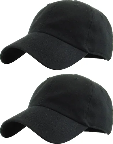 Vista 30 de KBETHOS Gorra de béisbol clásica unisex de algodón ajustable con corona baja - Sombrero liso para papá negro (1 unidad)