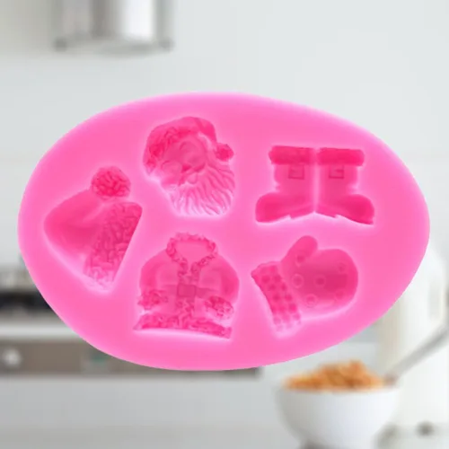 Vista 9 de Molde de silicona de Navidad para pastel de chocolate de Navidad, molde para hornear galletas, bandeja de molde de caramelo de Navidad 3D, mini