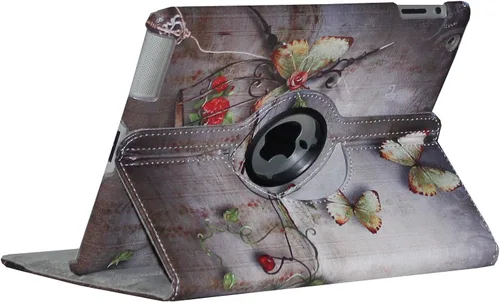 Vista 3 de Funda para el viejo iPad 2 (2011)/iPad 3 (2012)/iPad 4 (2012), soporte giratorio Smart Case Cover Magnetic Auto Wake Up/Sleep para A1395 A1396 A1397