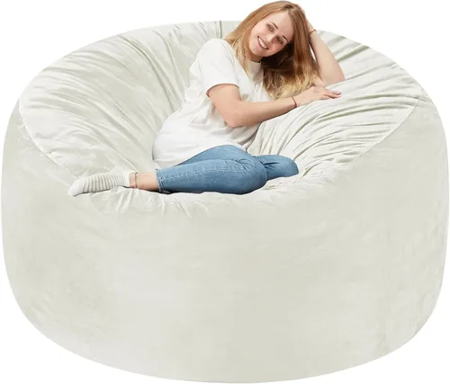 Vista 31 de Homguava - Sillón puff de 3 pies Sillón estilo puff grande de 3 pulgadas con relleno de espuma viscoelástica, sofá suave con funda de terciopelo