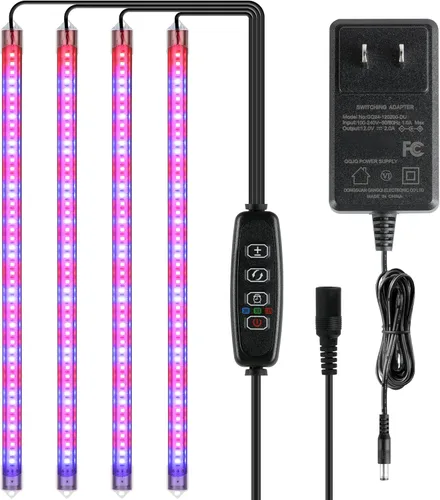 Vista 32 de iPower 21 Luz LED de Crecimiento con Espectro Completo para Plantas de Interior, Cuello de Cisne Ajustable, 3 Modos de Luz y 10 Niveles Regulables