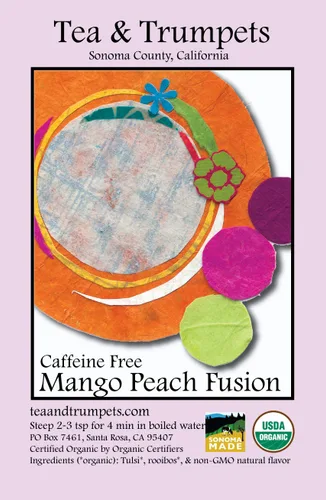 Vista 2 de USDA Organic Mango Peach Fusion Té de hierbas sueltas de hojas sueltas - 4 oz