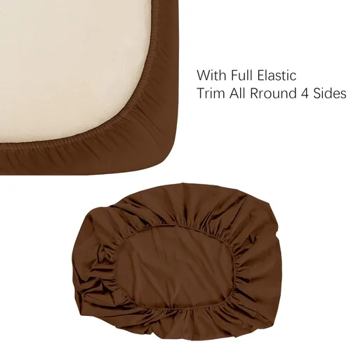 Vista 4 de NTBAY Cuna ajustable de microfibra (28 x 52 pulgadas) y fundas de almohada con cremallera (13 x 18 pulgadas), color café