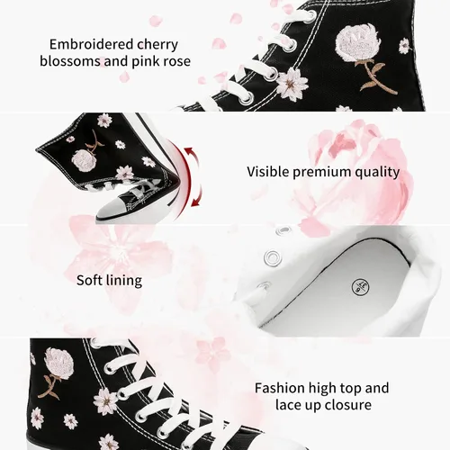 Vista 2 de kufeiti - Tenis de lona de alta calidad para mujer zapatos de lona con cordones color blanco y negro casuales para caminar