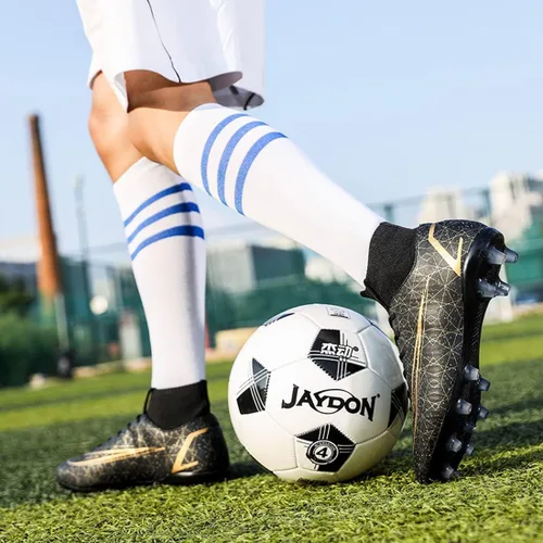 Vista 5 de Botas de fútbol Hightop para hombre zapatos deportivos para exteriores zapatos de fútbol de césped picos para interiores y jóvenes