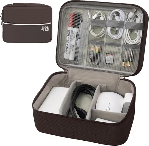 Vista 15 de Organizador de Electrónica, Funda Organizadora de Cables de Viaje, Bolsas Organizadoras de Cables Portátiles, Estuche de Almacenamiento