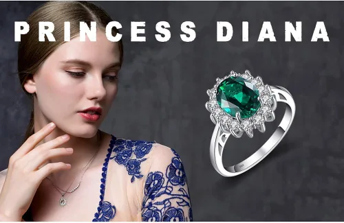 Vista 6 de JewelryPalace Princess Diana Kate Middleton Class Gemstone Birthstone Sapphire Halo Engagement Rings for Women, Anniversary 14K White Yellow Rose