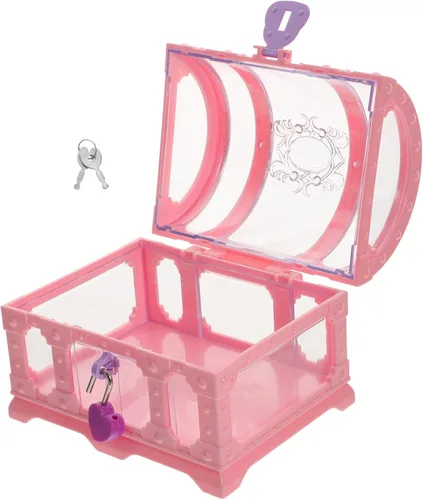 Vista 5 de HOMSFOU Juguetes para niños, 2 piezas, caja del tesoro, cofre del tesoro, regalos de fiesta pirata, joyería de escritorio, organizador de joyas