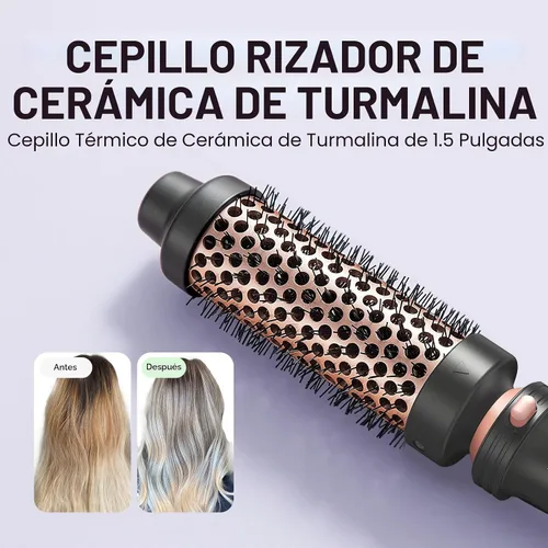 Vista 4 de Wavytalk Juego de rizadores 5 en 1, juego de rizadores de doble voltaje con 5 barriles intercambiables incluidos un cepillo térmico, un rizador