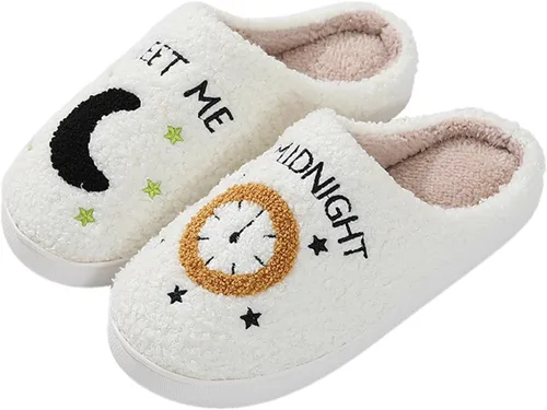 Vista 8 de PATRICK Unisex Meet Me at Midnight Slippers Soft Fluffy Warm Home Slippers