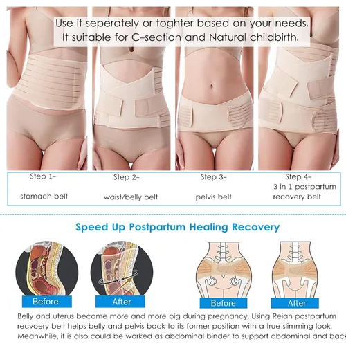 Vista 5 de Fajas posparto para recuperación posparto para posparto y recuperación natural del parto, fajas postparto para recuperación posparto