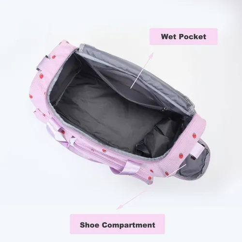 Vista 234 de Pequeña bolsa de gimnasio para mujer, bolsa de viaje con compartimento para zapatos