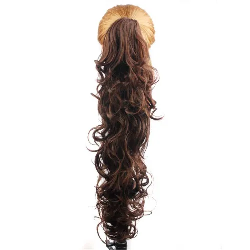 Vista 15 de S-ssoy extensión de cabello sintético rizado para cola de caballo de 31 pulgadas de largo con pinza de garra, pieza de pelo para coleta ondulado 12#