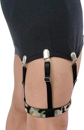 Vista 4 de soujkooy 2 pares de estancias para camisa para hombre, soportes ajustables de alta calidad, pantalones de camisa para hombres policía militar