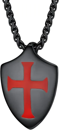 Vista 12 de PROSTEEL Stainless Steel Vintage Masonic Knight Templar Necklace for Men