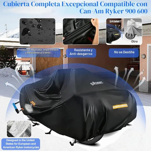 Vista 2 de Cubierta Can Am Ryker Impermeable, Cubierta Completa Mejorada Compatible con Accesorios Can-am Ryker 600/900/Sport/Edición Rally, Cubierta Completa
