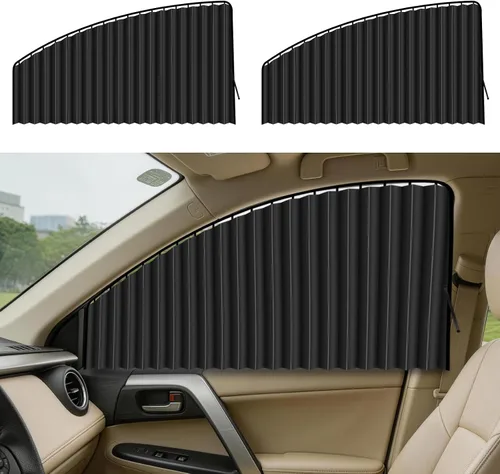 Vista 14 de ZATOOTO Parasol para ventana lateral de automóvil, 2 parasoles magnéticos de privacidad beige, cortina mantiene la pantalla más fresca para dormir