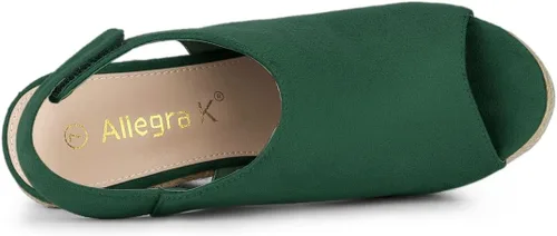 Vista 4 de Allegra K Sandalias de cuña con plataforma para mujer