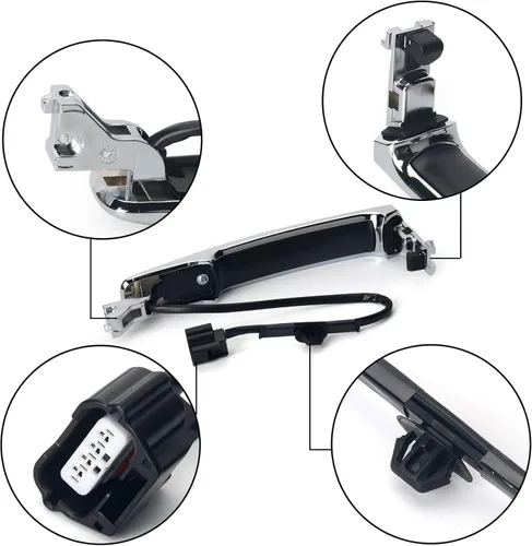 Vista 4 de Manija de puerta exterior cromada delantera izquierda lado del conductor, con sensor y sistema de entrada inteligente sin llave compatible