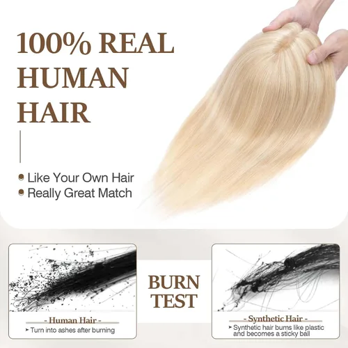 Vista 88 de Rich Choices Pelucas con topper de cabello para mujeres, cabello humano real 100% Remy, sin flequillo, para mujeres con adelgazamiento en la parte