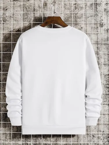 Vista 2 de GORGLITTER Sudadera de manga larga con estampado de oso para hombre con cuello redondo