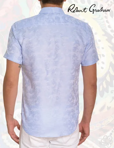 Vista 4 de Robert Graham Camisa tejida de manga corta Wave You para hombre