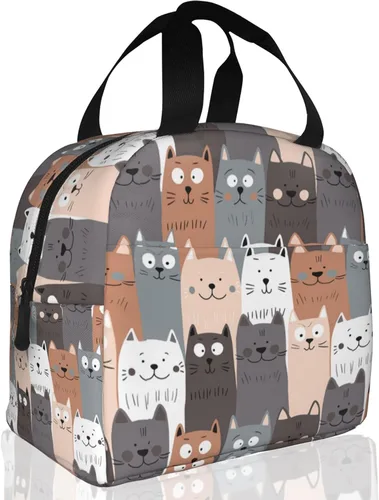 Vista 10 de Lonchera con aislamiento de ojo malvado azul para niñas y niños, lonchera reutilizable para niños, adultos, escuela, estudiantes, trabajo, picnic
