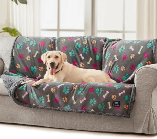 Vista 24 de Luciphia Mantas impermeables para mascotas para sofá o cama, a prueba de orina líquida, lavable, suave, esponjosa, manta reversible para perros