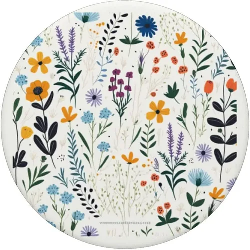 Vista 3 de Corona de flores silvestres con bonito patrón floral PopSockets intercambiables PopGrip