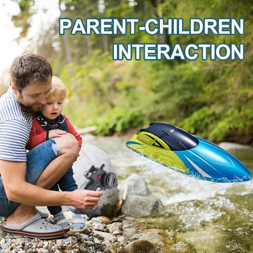 Vista 6 de 4DRC Barco a control remoto S4 para niños y adultos, 2 baterías modulares, 20+ MPH 2.4GHz barcos de carreras de alta velocidad para piscinas