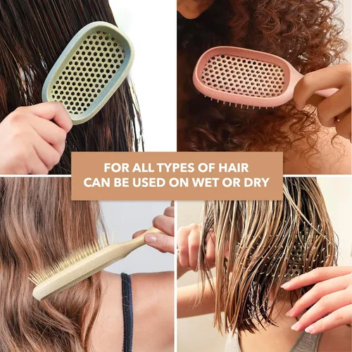 Vista 6 de TADA Natural Beauty - Cepillo desenredante para cabello rizado, grueso, ondulado y fino, agujeros de ventilación para secado rápido y peinado