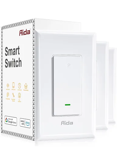 Vista 9 de AIDA Interruptor de luz inteligente, interruptor inteligente WiFi de 3 vías, compatible con Alexa y Google Home, requiere cable neutro, interruptor