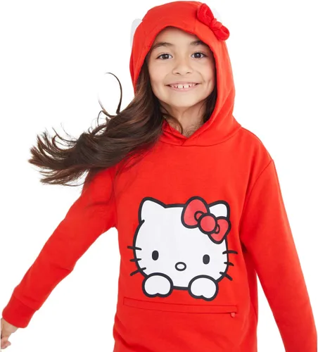 Vista 5 de Cubcoats Hello Kitty 2 en 1 Transforming Pullover Sudadera con capucha y suave Plushie