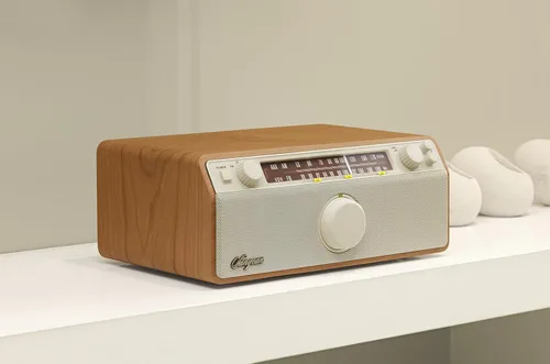 Vista 2 de Sangean WR-12 AM/FM/Aux-in Radio de gabinete de madera analógica estéreo (nogal)