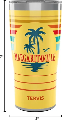 Vista 9 de Tervis Traveler Margaritaville - Vaso aislado de triple pared Gotta Go Palm mantiene las bebidas frías y calientes, 20 onzas, acero inoxidable