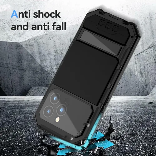 Vista 5 de Lunivop Compatible con iPhone 15 Pro Max Funda Protección Resistente a Prueba de Polvo Protector de Pantalla Integrado Soporte Resistente 360 Cuerpo