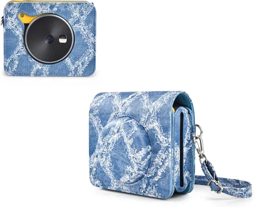 Vista 12 de Rieibi Funda Kodak Mini Shot 3 Retro (Nuevo Modelo), Funda Protectora de Cuero PU para Cámara Kodak Mini Shot 3 Retro C300R 2-en-1 Nuevo Negro