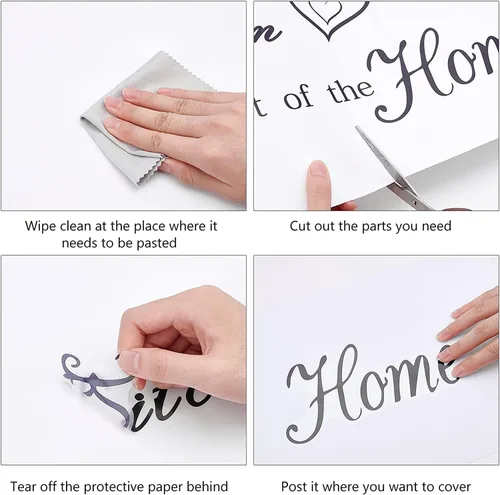 Vista 9 de PLIGREAT Calcomanías de pared con texto en inglés "Hello & Welcome Quotes", calcomanías de pared de vinilo removible para el hogar, oficina, lugar