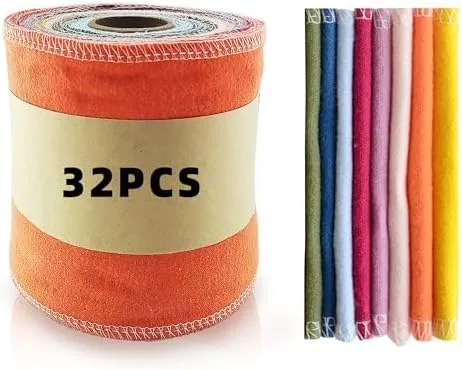 Vista 8 de Papel higiénico reutilizable – Toallas de bidé reutilizables de algodón, rollo de toallas absorbentes lavables y sin papel, 64 toallitas lavables