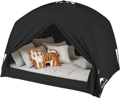 Vista 14 de Tienda de campaña con cama individual para niños y adultos, tiendas de 2-Caqui