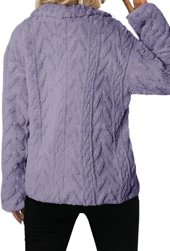 Vista 2 de Dokotoo Chaqueta de forro polar de invierno para mujer, abrigo casual con Pétalo de orquídea