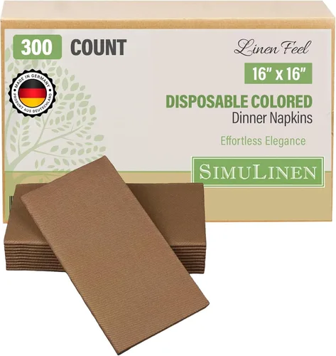 Vista 11 de SimuLinen Servilletas de Papel Desechables con Sensación de Lino Rosa Antiguo Rosa Empolvado – Servilletas de Cena de Boda Tipo Tela, Papel de Lujo