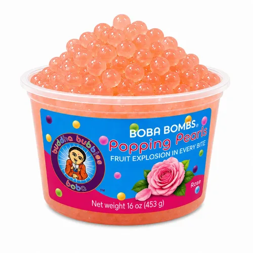 Vista 12 de Buddha Bubbles Boba - Perlas de Boba para reventar/estallar de primera calidad/Bombas de Boba / cobertura de postre (perlas de arándano)