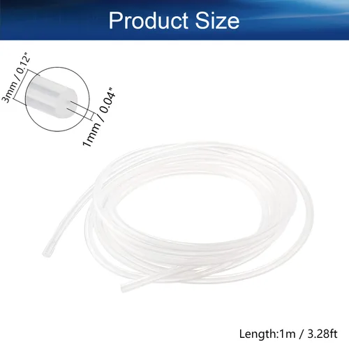 Vista 2 de Bettomshin 1 tubo de silicona de 3.3 ft de longitud, 0.039 in de diámetro interior, 0.118 in de diámetro exterior, tubo de goma de silicona flexible
