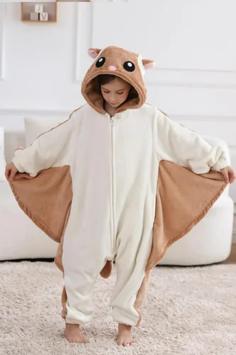 Vista 4 de DELEY Pijama unisex de una pieza para niños, pijamas de animales para Halloween, disfraz de cosplay para mujeres y hombres, ropa de dormir
